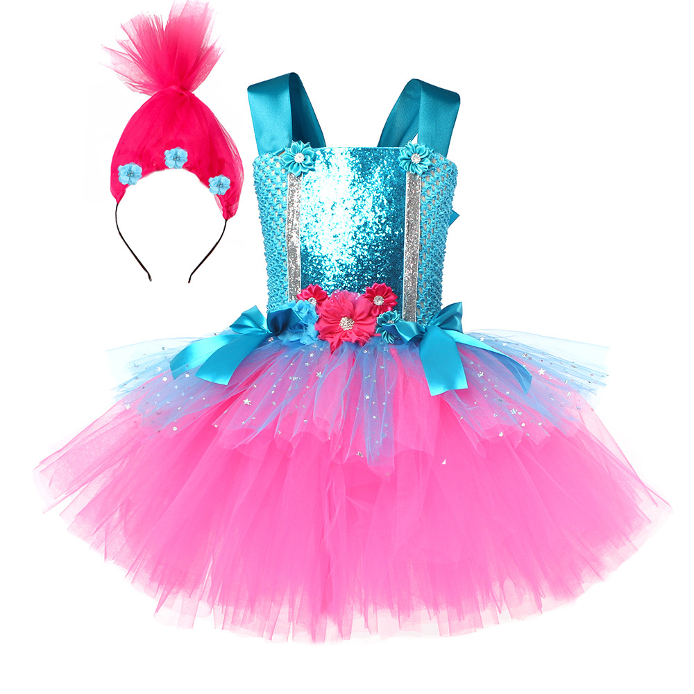 Anime Cosplay Toddler - Trolls Tutu Dress for Girls Princess