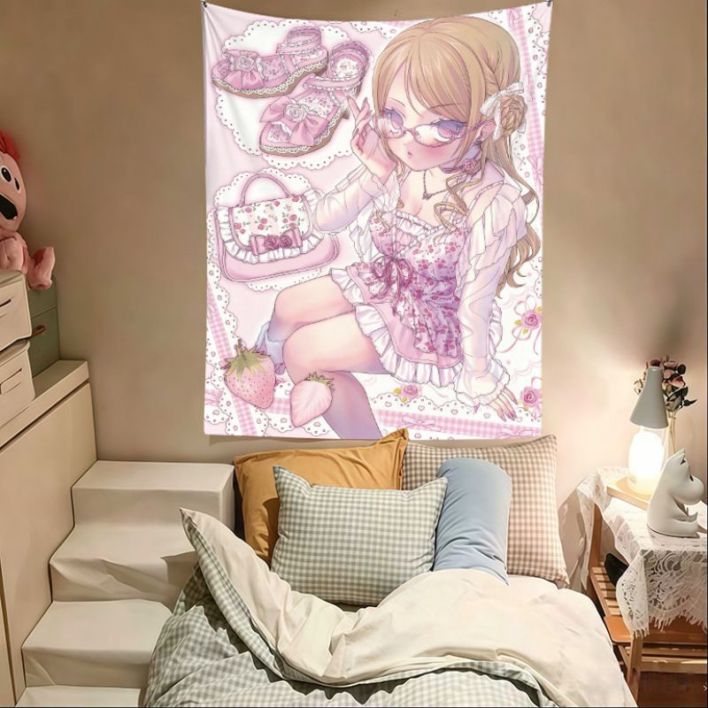 VIKAMA Pink Anime Girl Tapestr - огляд і ціна Anime Cosplay Girl Photo
