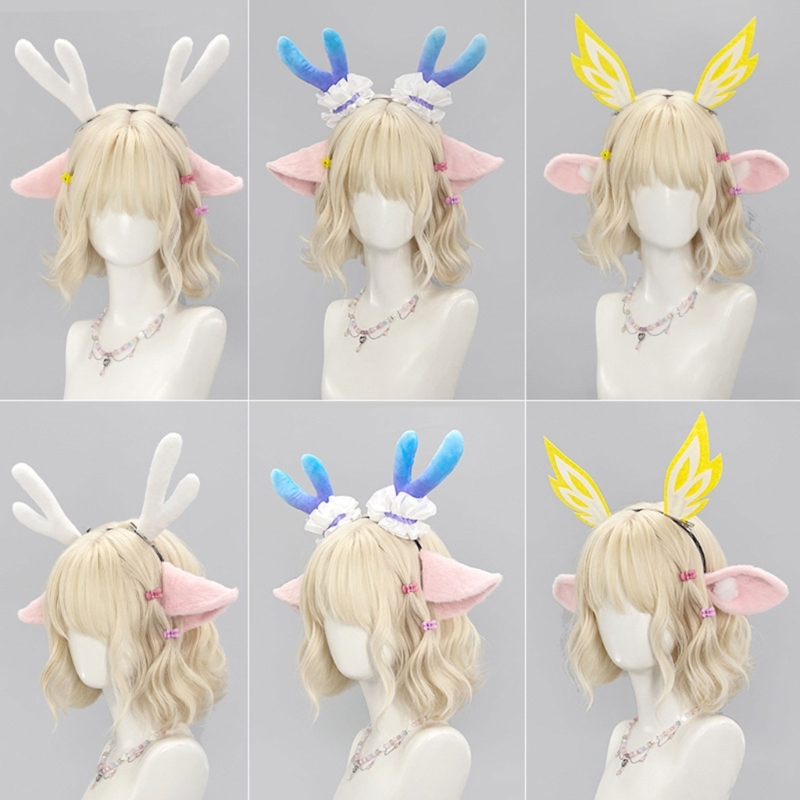 Flexible Furry Plush Deer Ear  - огляд і ціна Anime Cosplay Girl Photo
