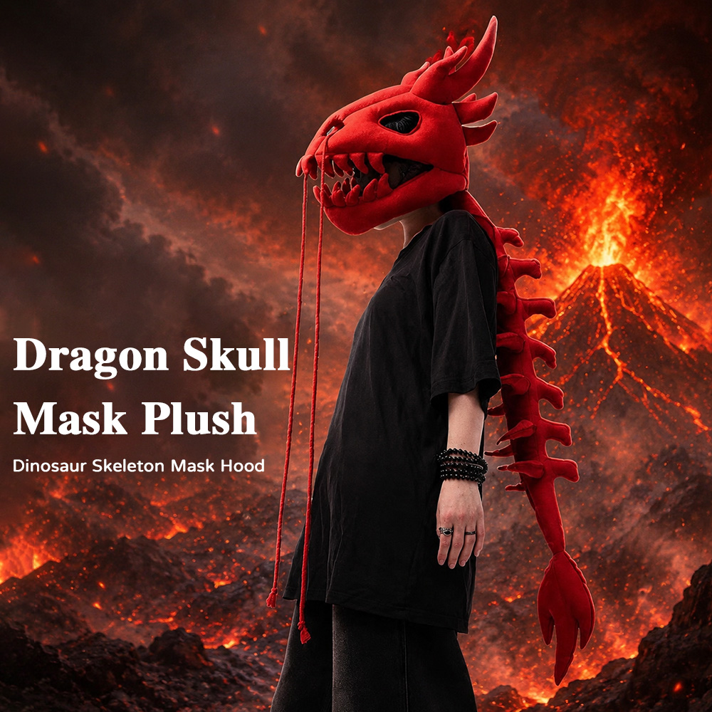 Dragon Skull Spine Plush Hood  - огляд і ціна Anime Cosplay In Chinese