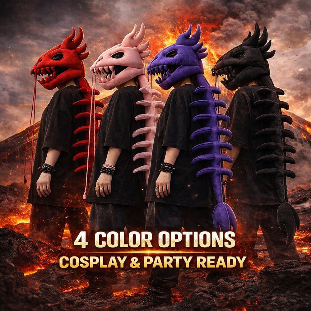 Dragon Skull Spine Plush Hood  - огляд і ціна Anime Cosplay In Chinese