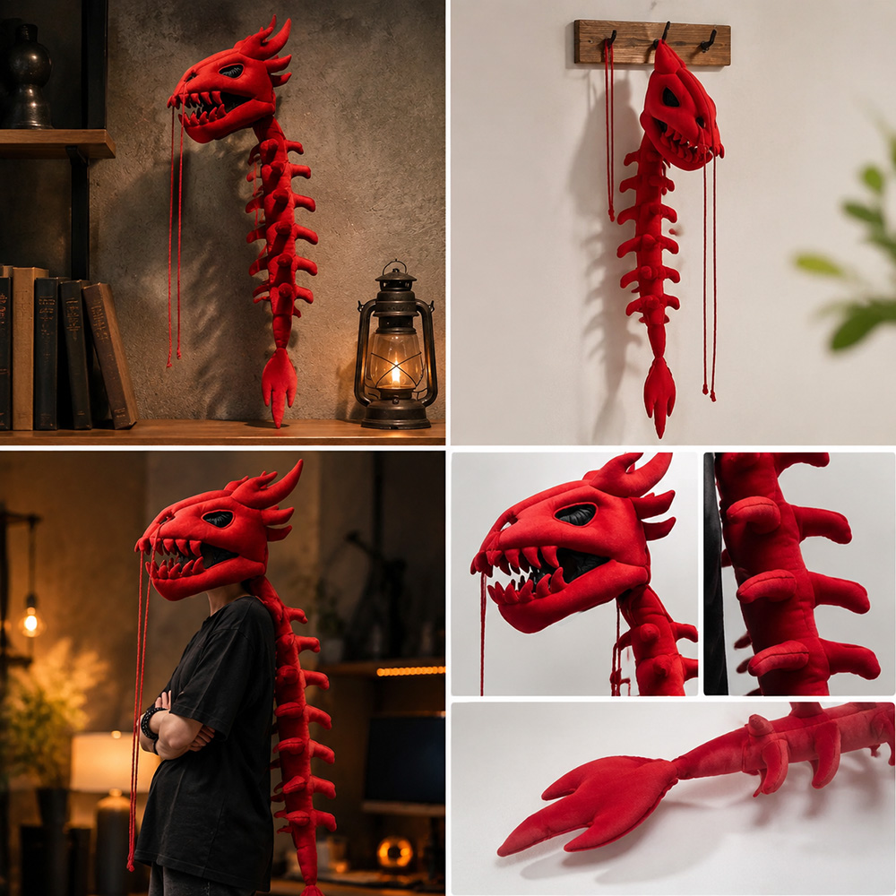 Dragon Skull Spine Plush Hood  - огляд і ціна Anime Cosplay In Chinese