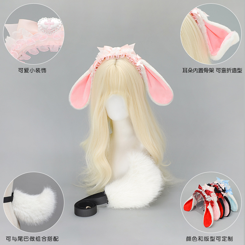 Lolita Rabbit Ear Headband Wom - огляд і ціна Anime Cosplay Girl Photo
